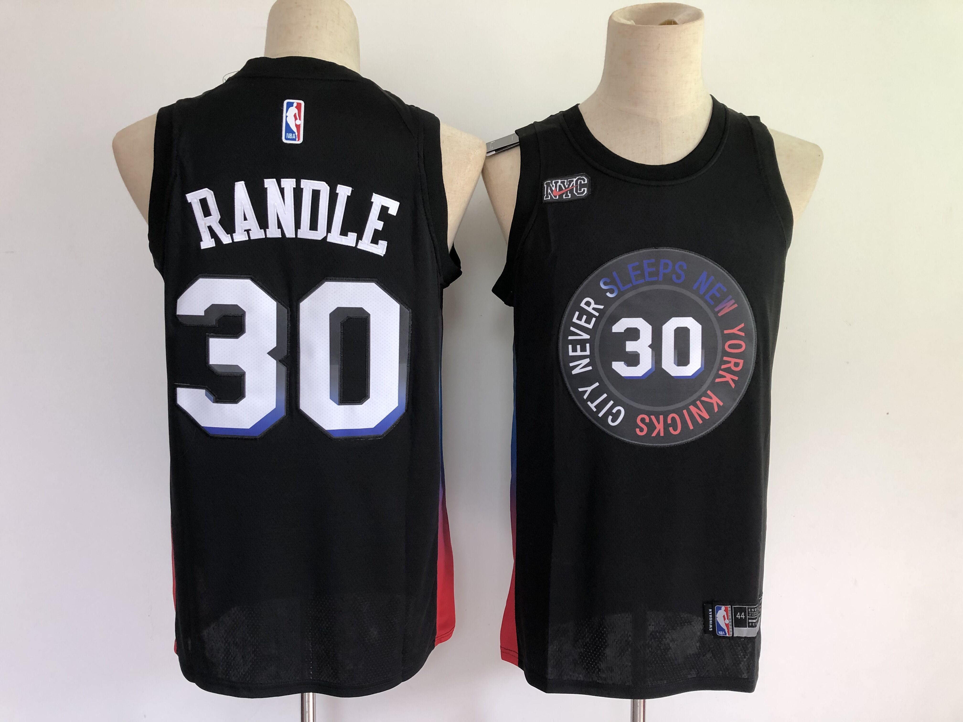 Men New York Knicks #30 Randle Black City Edition 2021 NBA Jersey